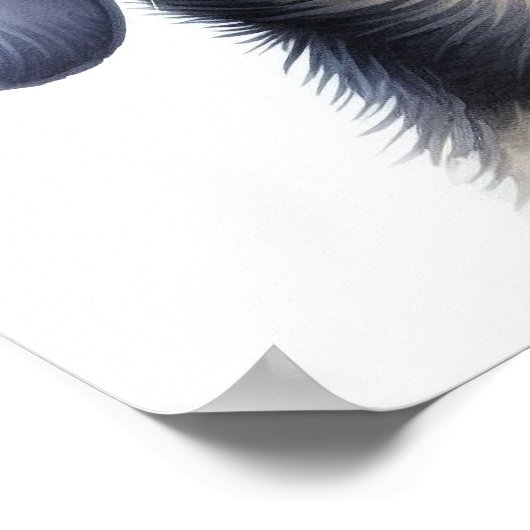 Leuke Dachshund Dog in de Waterverf Poster (Hoek)