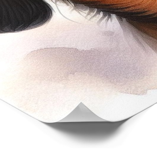 Leuke Dachshund Dog in de Waterverf Poster (Hoek)