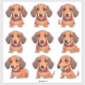 Leuke Dachshund Emoji Dog Stickers (Vel)