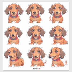 Leuke Dachshund Emoji Dog Stickers