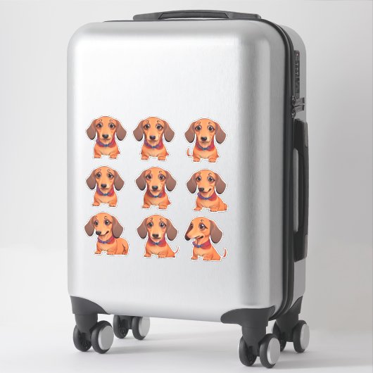 Leuke Dachshund Emoji Dog Stickers (Koffer)