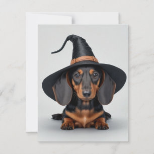Leuke Dachshund heks Feestdagenkaart
