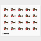 Leuke Dachshund Holding zijn mijn hart Ronde Sticker (Vel)
