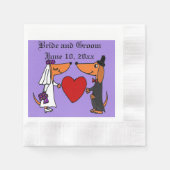 Leuke Dachshund Honden Bruid en bruidegom Trouwkun Servetten (Voorkant)