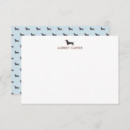 Leuke Dachshund Hondenliefhebbers gepersonaliseerd Notitiekaartje