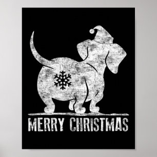 Leuke Dachshund Lelijke Kerst Korte Hond Liefhebbe Poster