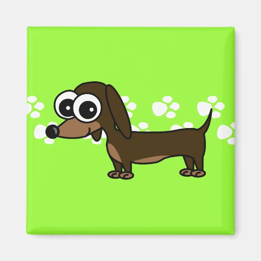 Leuke Dachshund Pawprint magneet (Voorkant)