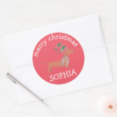 Leuke Dachshund puppies hondenliefhebber Vrolijk k Ronde Sticker (Envelop)