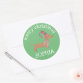 Leuke Dachshund puppies hondenliefhebber Vrolijk k Ronde Sticker (Envelop)