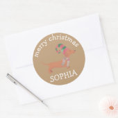 Leuke Dachshund puppies hondenliefhebber Vrolijk k Ronde Sticker (Envelop)