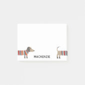 Leuke Dachshund Wiener Dog Gepersonaliseerd Post-it® Notes (Voorkant)
