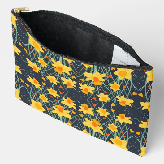 Leuke Daffodil Bloemen Patroon Aangepaste Accessoi Etui (Open)
