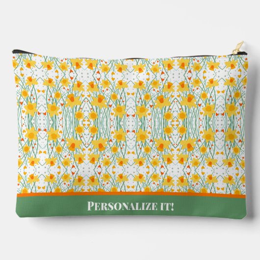 Leuke Daffodil Bloemen Patroon Aangepaste Accessoi Etui (Achterkant)