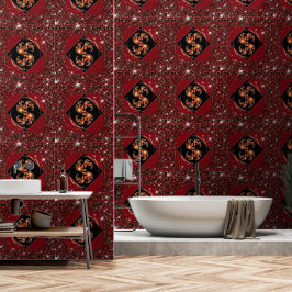 "Leuke Dag" Luxe Behang: Rode Spiraal Fractale Ene Behang