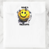 leuke dag - nieuw, Heb een , Leuke Dag! Ronde Sticker (Tas)