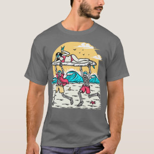 Leuke dag op het strand Skeletten ry Bikini gekled T-shirt