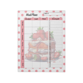 Leuke dagelijkse aardbeien traktaties maaltijdplan notitieblok
