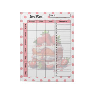 Leuke dagelijkse aardbeien traktaties maaltijdplan notitieblok