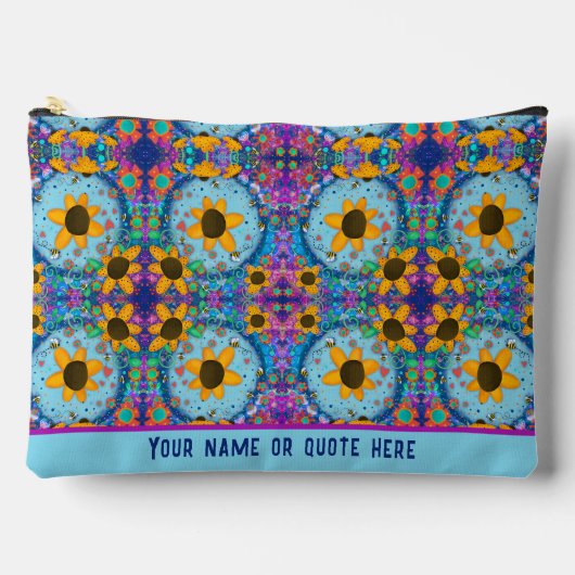 Leuke Daisy Bloemen Patroon Aangepaste Cosmetische Etui (Voorkant)