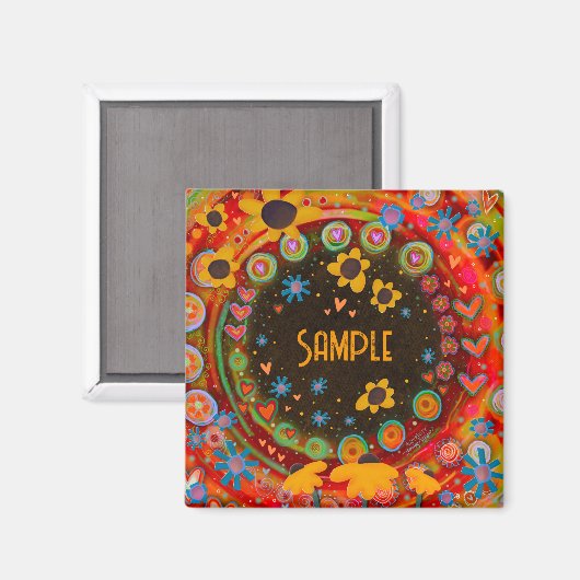 Leuke Daisy Flowers Custom Inspirivity Magnet (Voorkant / Achterkant)