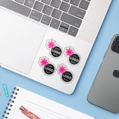 Leuke Daisy Flowers Girly Roze Logo Afbeelding Sja Sticker (Laptop met iPhone)