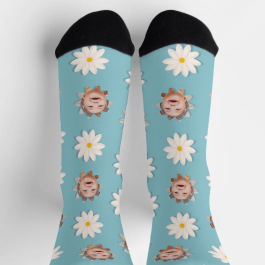 Leuke Daisy Print Custom Afbeelding Sokken (Top)