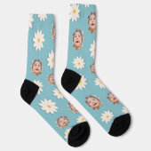 Leuke Daisy Print Heren Sokken met Eigen Afbeeldin (Rechts)