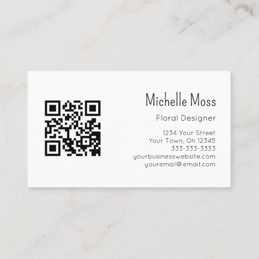 Leuke Daisy QR code Roze Bloemen Designer Visitekaartje (Achterkant)