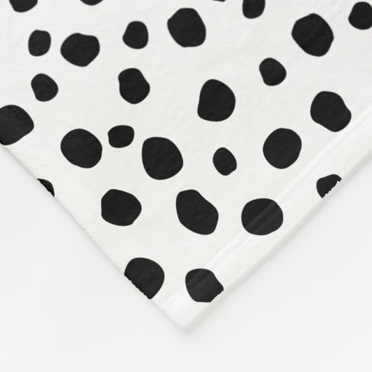 Leuke Dalmatische Dot Zwart-wit Dierenprint Fleece Deken (Hoek)