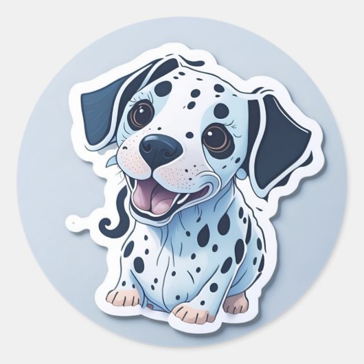 Leuke Dalmatische hond Ronde Sticker (Voorkant)