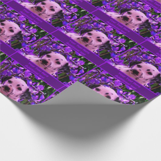 Leuke Dalmatische Puppy Dog Art gepersonaliseerd Cadeaupapier (Hoek)