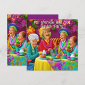 Leuke Dames Middag High Tea Garden Party 3 Kaart (Voorkant / Achterkant)