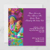 Leuke Dames Middag High Tea Garden Party 3 Kaart (Achterkant)