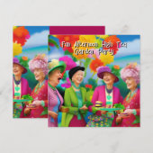 Leuke dames middag High Tea Garden Party 5 Kaart (Voorkant / Achterkant)