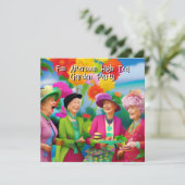 Leuke dames middag High Tea Garden Party 5 Kaart (Staand voorkant)