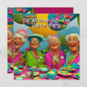 Leuke Dames Middag High Tea Garden Party 6 Kaart (Voorkant / Achterkant)