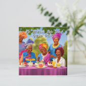 Leuke Dames Middag High Tea Garden Party Etnisch Kaart (Staand voorkant)