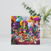 Leuke Dames Middag High Tea Garden Party Kaart (Staand voorkant)