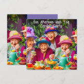 Leuke dames middag high tea tuinfeest 2 kaart (Voorkant / Achterkant)