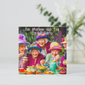 Leuke dames middag high tea tuinfeest 2 kaart (Staand voorkant)