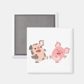 Leuke Dancing Cartoon Varkensmagneet Magneet (Voorkant / Achterkant)