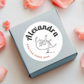 Leuke dansende kat rood en wit Edward Lear Classic Ronde Sticker