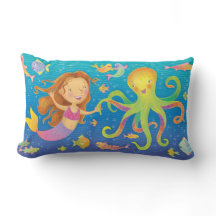 Leuke Dansende Zeemeermin en Octopus Sierkussen