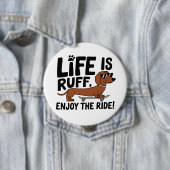 Leuke Daschund Hond Leven Quote Ronde Button 4,0 Cm (In situ)