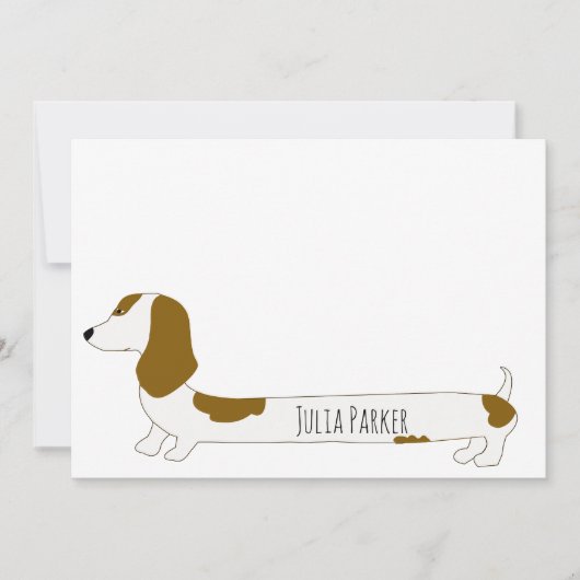 Leuke datchshund Gepersonaliseerde briefpapier not Bedankkaart (Voorkant)