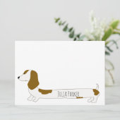 Leuke datchshund Gepersonaliseerde briefpapier not Bedankkaart (Staand voorkant)