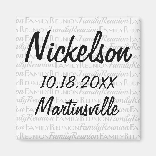 Leuke Datum Familie Reünie Just the Facts Gift Magneet (Voorkant)