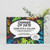 Leuke datumwijziging Moderne lol Datumwijziging Ui Save The Date (Staand voorkant)