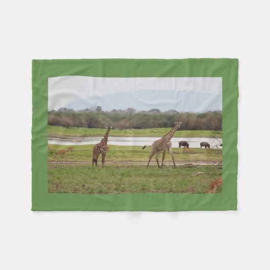 Leuke de Tweelingen van de Giraffe personaliseren Fleece Deken (Voorkant (Horizontaal))