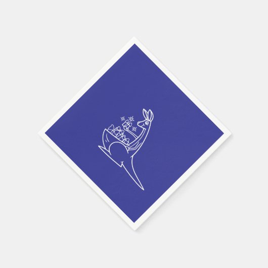 Leuke Deep Blue Kangaroo Graphic verjaardagsfeestj Servet (Hoek)